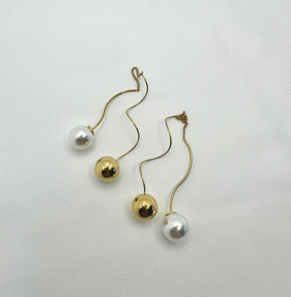 Gilded Pearl Drop Earrings