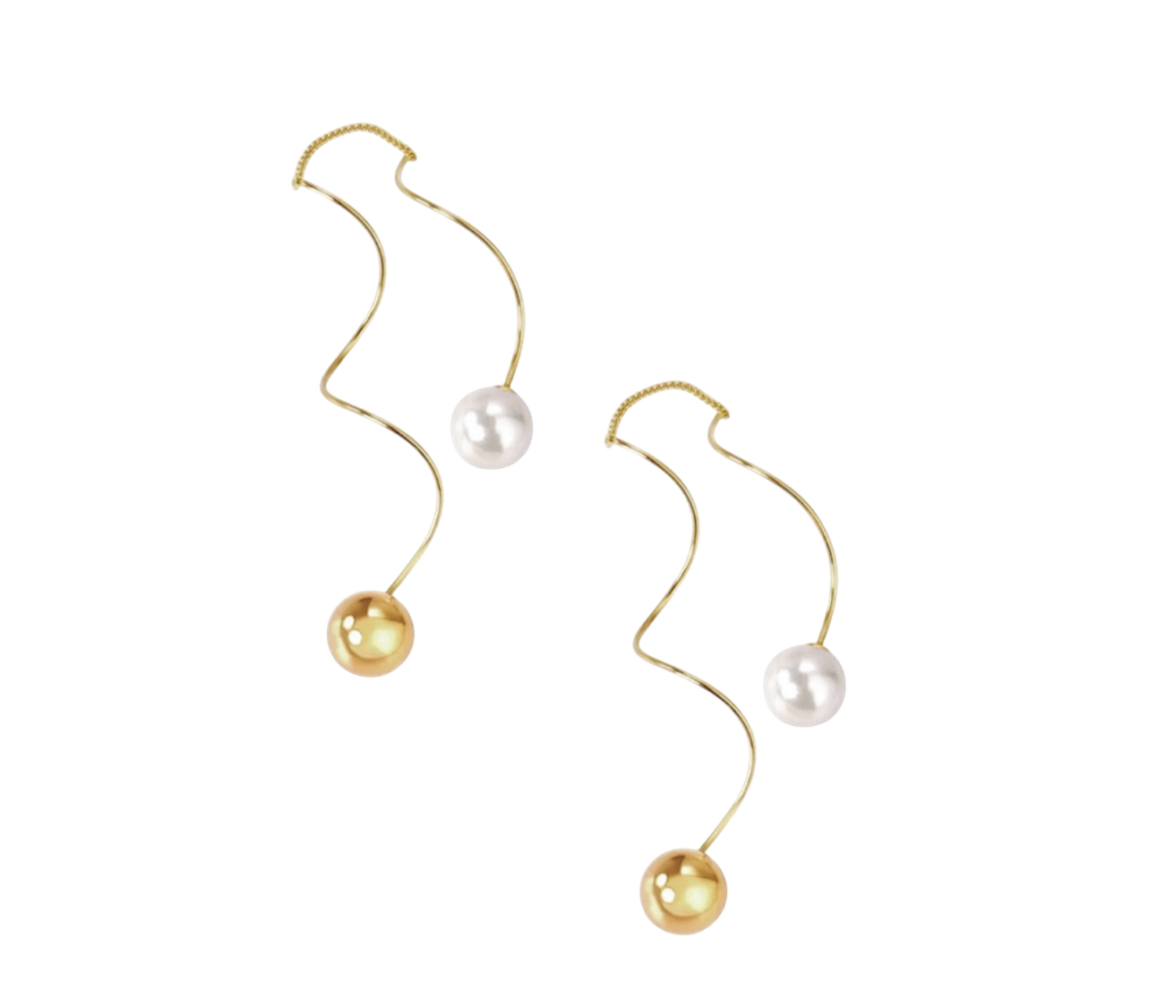 Gilded Pearl Drop Earrings