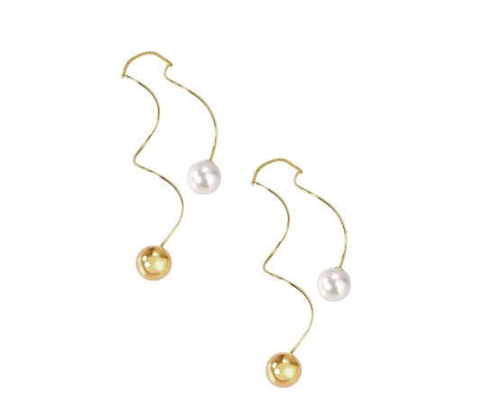 Gilded Pearl Drop Earrings